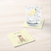 Happy Easter Bunny Golden Retriever Kartonnen Onderzetters (Insitu)