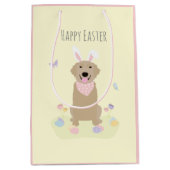 Happy Easter Bunny Golden Retriever Medium Cadeauzakje (Voorkant)