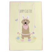 Happy Easter Bunny Golden Retriever Medium Cadeauzakje (Achterkant)