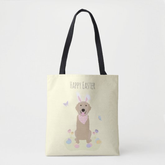 Happy Easter Bunny Golden Retriever Tote Bag (Voorkant)