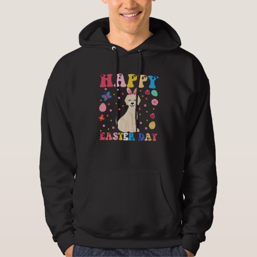 Happy Easter Bunny Great Pyrenee  Easter Day Groov Hoodie (Voorkant)