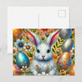HAPPY EASTER BUNNY GROET ~ FEESTDAGENKAART (Voorkant / Achterkant)