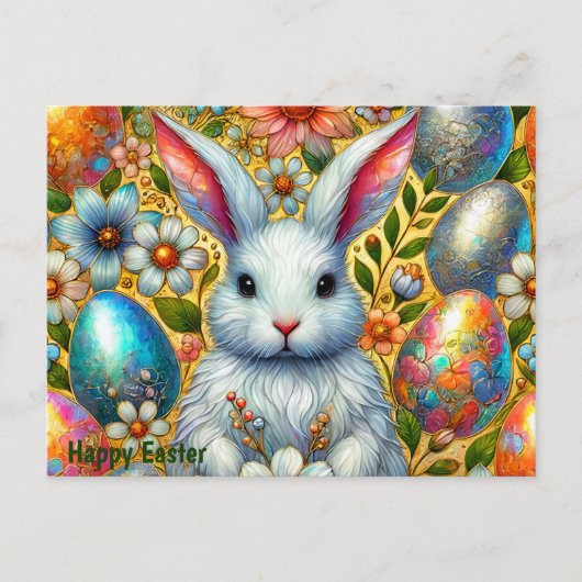 HAPPY EASTER BUNNY GROET ~ FEESTDAGENKAART (Voorkant)