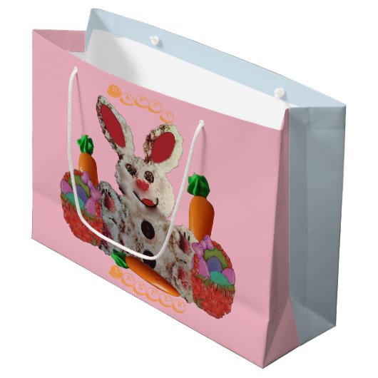 Happy Easter Bunny Groot Cadeauzakje (Voorkant Gekanteld)