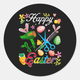 Happy Easter Bunny Hair Stylist Tools Job Team Hun Ronde Sticker