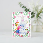 Happy Easter Bunny Holiday briefkaart (Staand voorkant)
