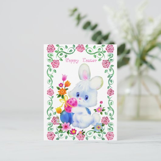 Happy Easter Bunny Holiday briefkaart (Staand voorkant)