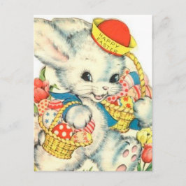 Happy Easter Bunny Holiday  Nostalgisch Feestdagenkaart