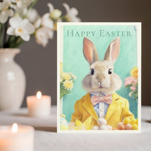 HAPPY EASTER BUNNY Holiday Postcard Feestdagenkaart