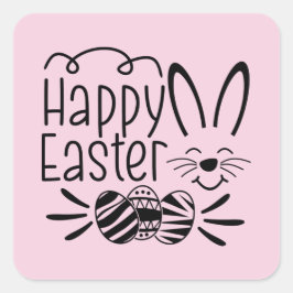 Happy Easter bunny Holiday Vierkante Sticker