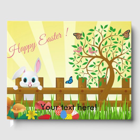 Happy Easter bunny illustratie Gastenboek (Voorkant)