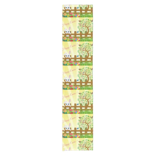 Happy Easter bunny illustratie Korte Tafelloper (Voorkant)