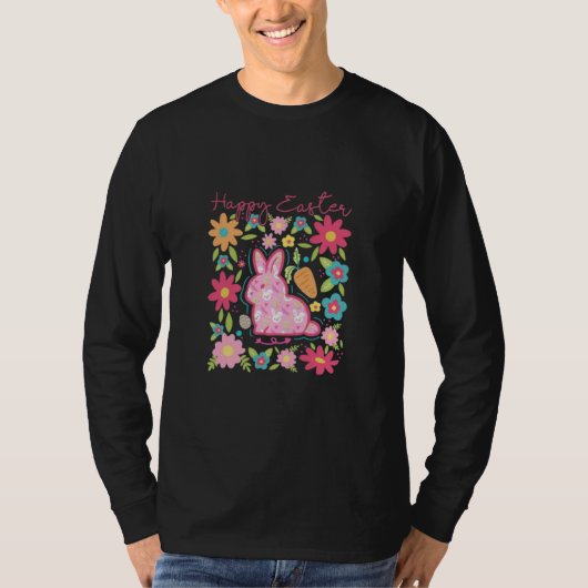 Happy Easter Bunny Illustratie T-shirt (Voorkant)