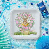 Happy Easter Bunny in een Bucket Papieren Bordje (Feest)