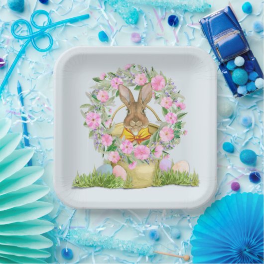 Happy Easter Bunny in een Bucket Papieren Bordje (Feest)