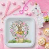 Happy Easter Bunny in een Bucket Papieren Bordje (Feest)