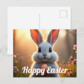 Happy Easter Bunny in the Magic of Spring Feestdagenkaart (Voorkant / Achterkant)