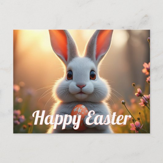 Happy Easter Bunny in the Magic of Spring Feestdagenkaart (Voorkant)