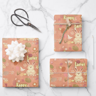 Happy Easter Bunny Inpakpapier Vel