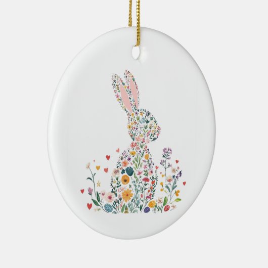 Happy Easter Bunny Keramisch Ornament (Rechts)