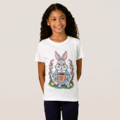 Happy Easter Bunny Koffie liefhebber Break Scene T-shirt (Voorkant volledig)