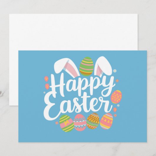 Happy Easter Bunny Konijn Ei Vakantie Kaart (Voorkant / Achterkant)