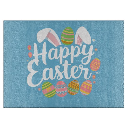 Happy Easter Bunny Konijn Ei Vakantie Snijplank (Voorkant)