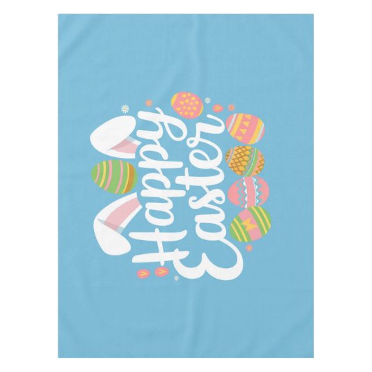 Happy Easter Bunny Konijn Ei Vakantie Tafelkleed (Voorkant)