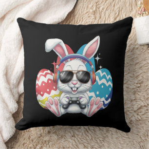 Happy Easter Bunny Konijn Gaming Gamer Games Kussen