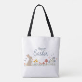 Happy Easter Bunny Konijn Vakantie Schattige Tote Bag (Achterkant)