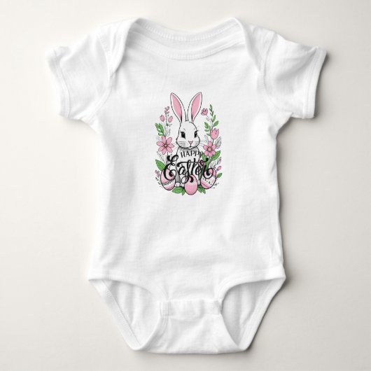 Happy Easter Bunny (lichtroze) Romper (Voorkant)