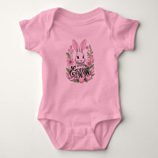 Happy Easter Bunny (lichtroze) Romper (Voorkant)