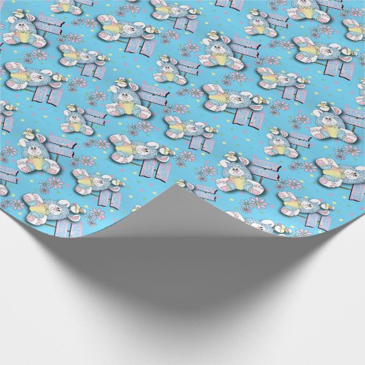 Happy Easter Bunny met Duck Cadeaupapier (Hoek)