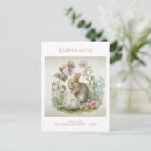 Happy Easter  Bunny met Eg Personalized Feestdagenkaart (Staand voorkant)