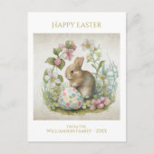 Happy Easter  Bunny met Eg Personalized Feestdagenkaart (Voorkant)