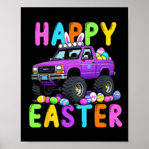 Happy Easter Bunny Monter Truck Grappige Waanzin Poster