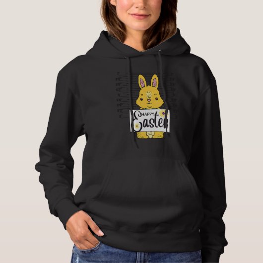 Happy Easter Bunny Mugshot Rabbit  Easter Day Cute Hoodie (Voorkant)