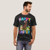 Happy Easter Bunny Newfoundland Dog Paaszondag T-shirt (Voorkant volledig)