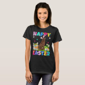 Happy Easter Bunny Newfoundland Dog Paaszondag T-shirt (Voorkant volledig)