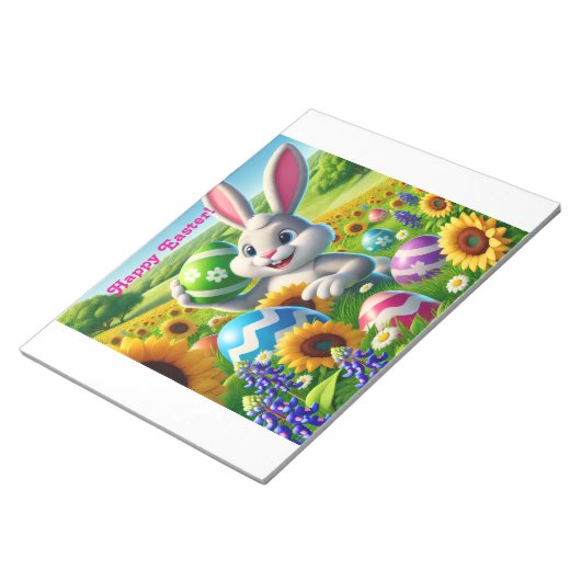 Happy “Easter Bunny” Notepad Notitieblok (Schuin)