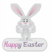 Happy Easter Bunny-ontwerp Sticker (Voorkant)