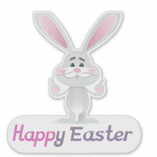 Happy Easter Bunny-ontwerp Sticker (Voorkant)