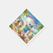 Happy Easter Bunny op het strand Servet (Hoek)