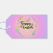 Happy Easter Bunny Outline  pastel Cadeaulabel (Achterkant Horizontaal)