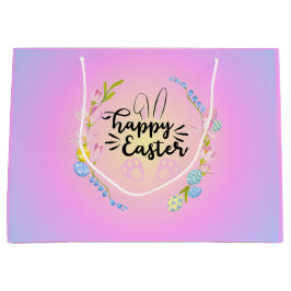 Happy Easter Bunny Outline  pastel Groot Cadeauzakje