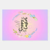 Happy Easter Bunny Outline  pastel Inpakpapier Vel (Voorkant 3)