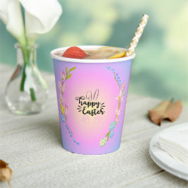 Happy Easter Bunny Outline pastel Papieren Bekers