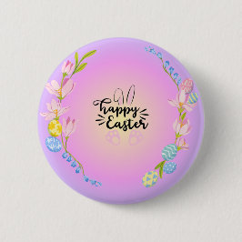 Happy Easter Bunny Outline pastel Ronde Button 5,7 Cm
