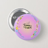 Happy Easter Bunny Outline pastel Ronde Button 5,7 Cm (Voorkant /achterkant)