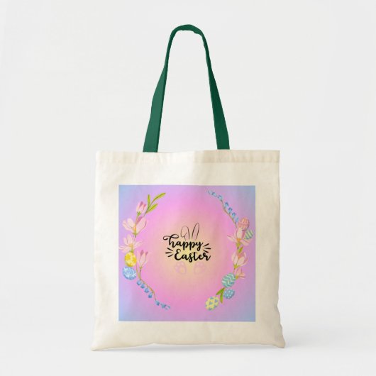 Happy Easter Bunny Outline  pastel Tote Bag (Voorkant)